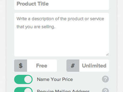 Edit Product UI css ecommerce payments ribbon simple toggle ui