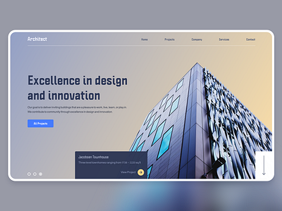 Architect Landing Page clean design gradient header homescreen landing page ui ux web design website