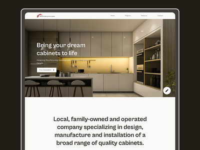 Kitchen Interior Design branding creative elegent font interior design landing page ui ux web design