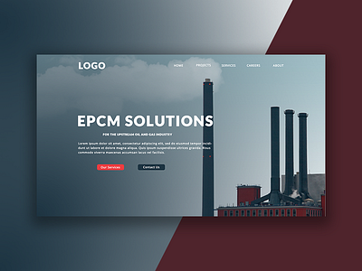 Engineering Service Homescreen engineering header homescreen industrial landing page ui uixdesign ux webdeisgn