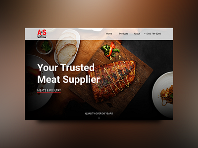 Meat supplier Landing Page Design beef design food header homescreen landing page meat steak ui uiux design ux web design website