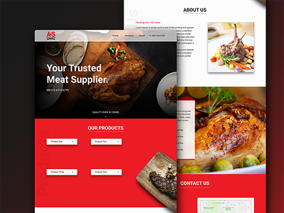 Meat Supplier Website black design food interface landing page design meat red ui design uxdesign web design wordpress design
