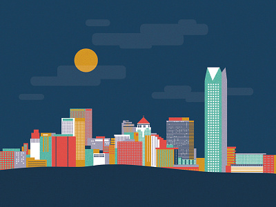 OKC illustration skyline vector