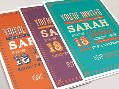 You're Invited birthday invitation invite surprise typography