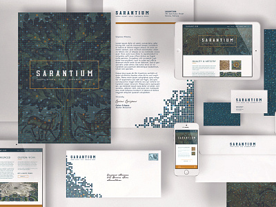 Sarantium branding identity ipad iphone logo mosaic novel