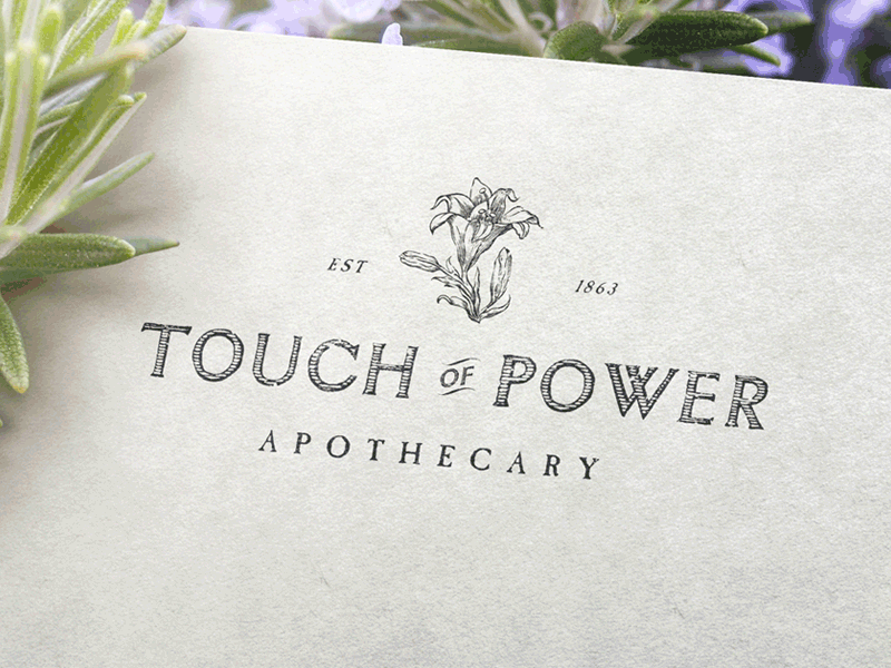 T.O.P. apothecary bag branding flower illustration lily logo