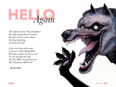 Hello Again graphic design ill illustration layout wolf