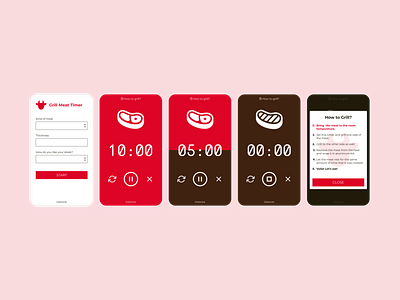 Grill timer app app design timer ui