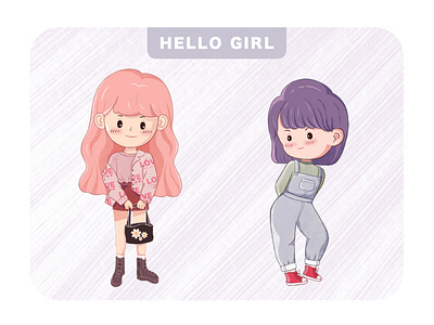 Hello girls illustration