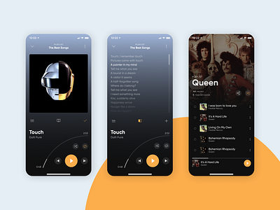 A music app concept app design ui