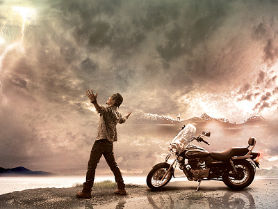 photo manipulation bajaj avenger feel like god leave the race behind