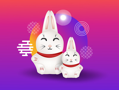 New Year of the Rabbit 2023 2023 asian style illustration new year rabbit realistic vector