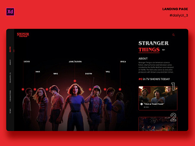 Stranger Things | Landing Page concept dailyui dailyui 003 dailyuichallenge design experience interaction interface ui ux website