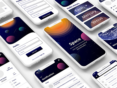 SPACE- Let's Dive in the world of Celestial Bodies application design experience interaction interface mobile ui ux website