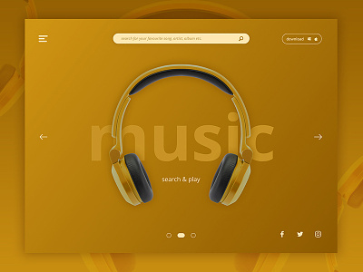 Landing Screen Interface for Music Application application design experience interaction interface mobile ui ux website