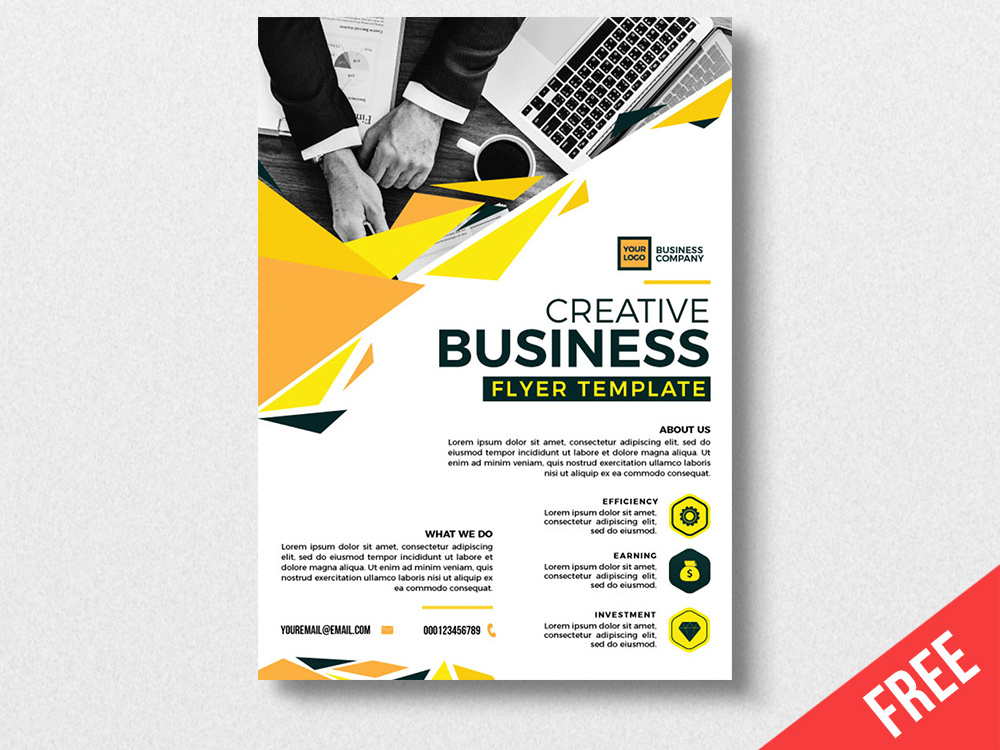 FREE Flyer template by hasaka on Dribbble