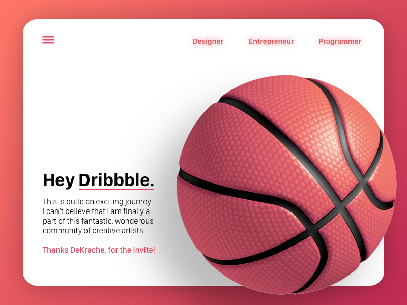 Hey Dribbble ! hello basketball dribbble first shot debut