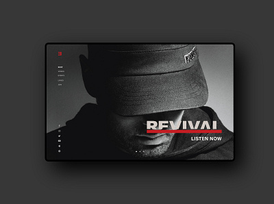 Eminem Website Redesign. photoshop redesign user experience userinterface ux web website