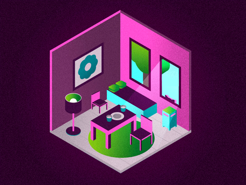 isometry cat house illustration isometric isometry room vector