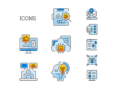 Icons business icon illustration set vector