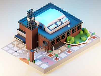 University Union blender model polygonal university