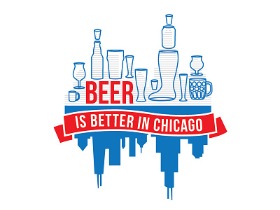 Chi-town Beer Fun banner beer boot chicago drinking mugs reflection skyline