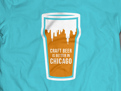Chicago Beer Foam T-shirt beer chicago drink foam glass pint