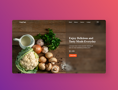 FoodFact Landing page Website design arabic design food landingpage ui uidesign ux webdesign website