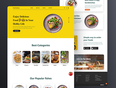 Food Factory - Restaurant Website design interface landingpage product restaurant service ui ux webdesign website