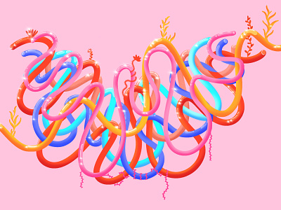 Pink jungle colors design flowers illustration jungle procreate