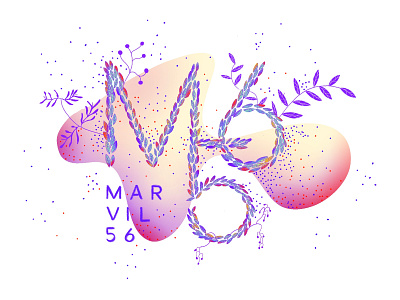 M56 colors design gradient graphic design illustraion leaf logo visual design white