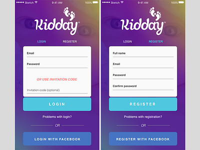 Kidday app login app kidday login ui