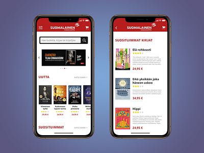 Suomalainen Kirjakauppa app concept app book book store books bookshelf read reading ui