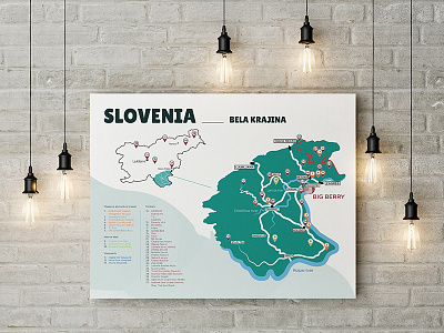 Infographic map of Slovenia business design illustrator infographic map points