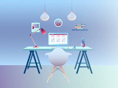 Working place illustration
