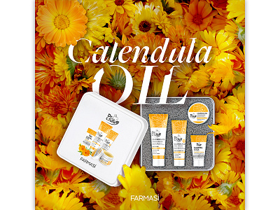 FARMASI Calendula Oil calendula collage cosmetics packaging visual