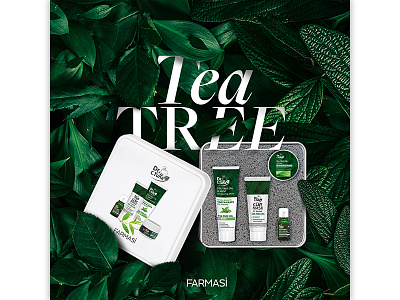 FARMASI Tea Tree collage cosmetics packaging photoshop tea tree visual