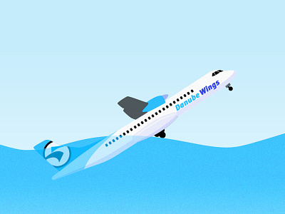 Danube Wings Airline Digital Illustration design digital gradient graphic illustration illustrator infographic vector visual