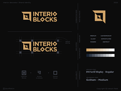 Interio Blocks | Logo design blocks brand design brand identity design branding contemporary creative logo geometry interior logo logo design premium square studio
