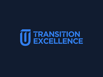 Transition Excellence Logo blue brand and identity brand identity education education logo minimalist logo monogram startup startup logo wordmark