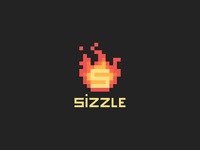 Flame logo concept classic fire flame logo flat logo minimal pixel art pixelated sizzle