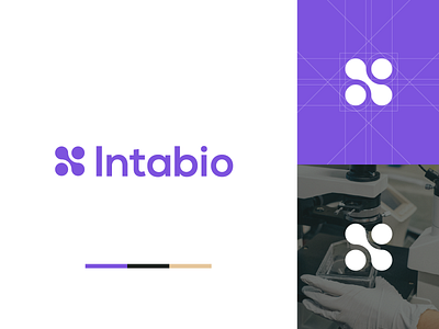 Intabio | Biotech Startup Brand Identity biotech brand and identity brand identity grid layout grid system logo logo design startup startup logo vibrant