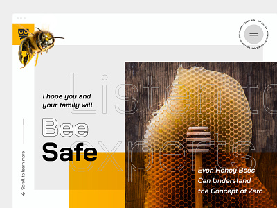 Listen to the experts | BEE SAFE concept of zero design family fresh header health honey bee interface listen to experts modern stay safe ui virus webdesign