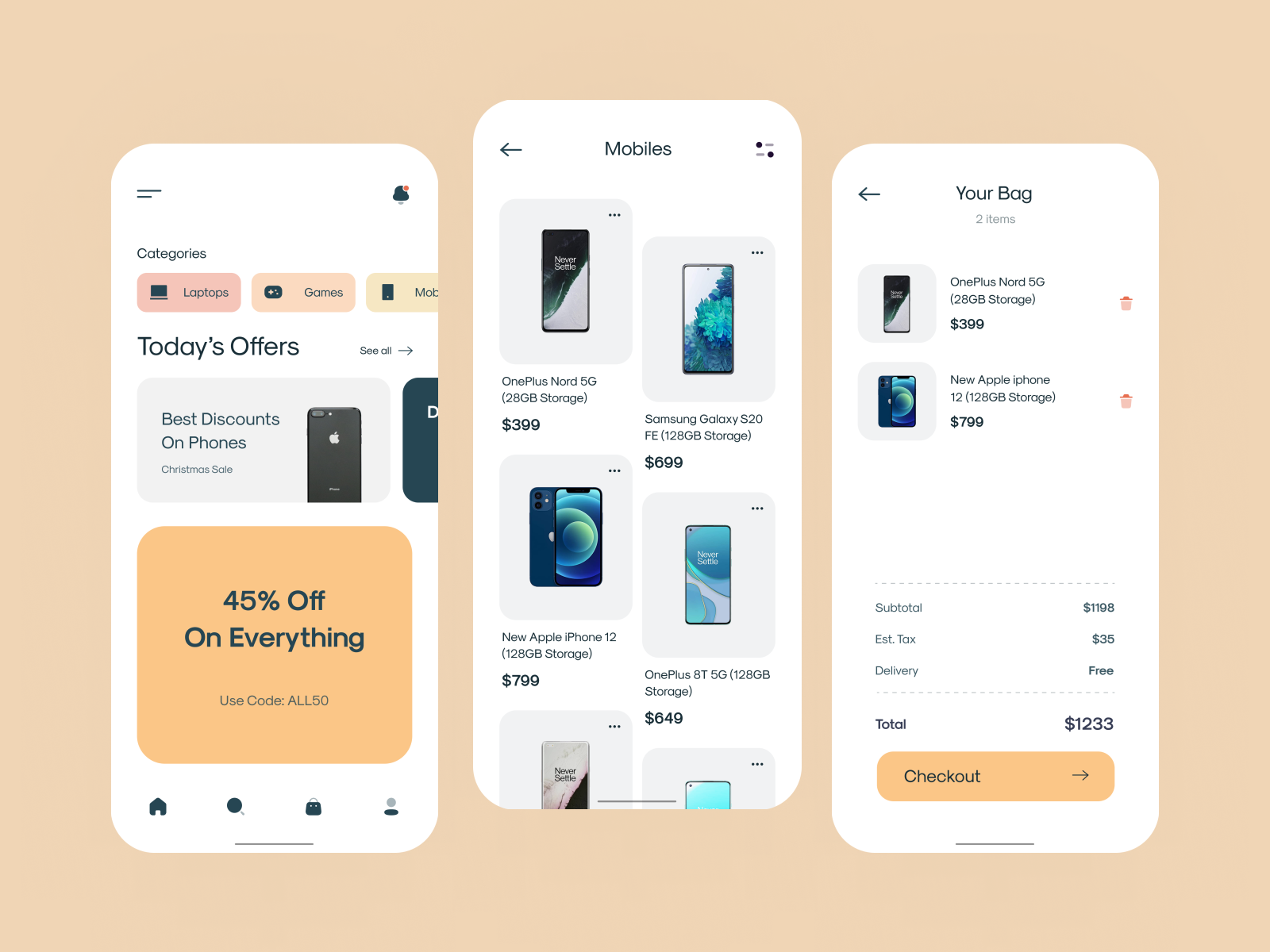 Ecommerce App by Prashant Koli on Dribbble