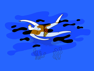 Swimmer character illustration motion design
