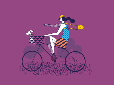 Cyclist character illustration motion design