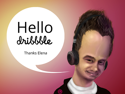 Hello Dribbble caricature hello dribbble illustration