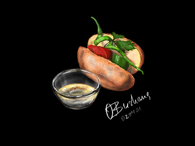 Backed Potato backed potato food illustration potatoe procreate