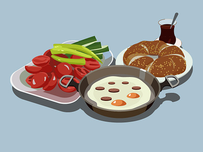 Turkish breakfast. breakfast food illustration morning turkey turkish turkish breakfast turkish tea vector