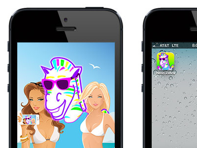 Neonzebra app branding icon illustration ios